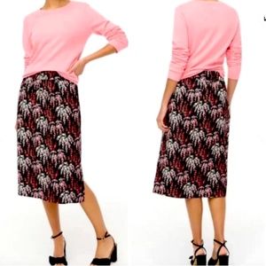 J.Crew Black Floral Pull on Pencil Skirt NWT